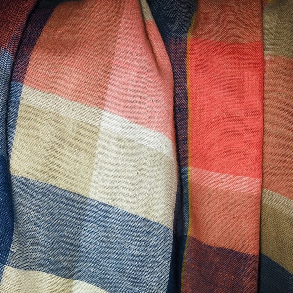 Aerie by American Eagle peach/blue/tan plaid skirt - Picture 6 of 7